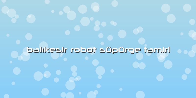 Balıkesir Robot Süpürge Tamiri