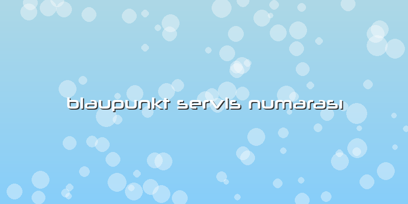 Blaupunkt Servis Numarası
