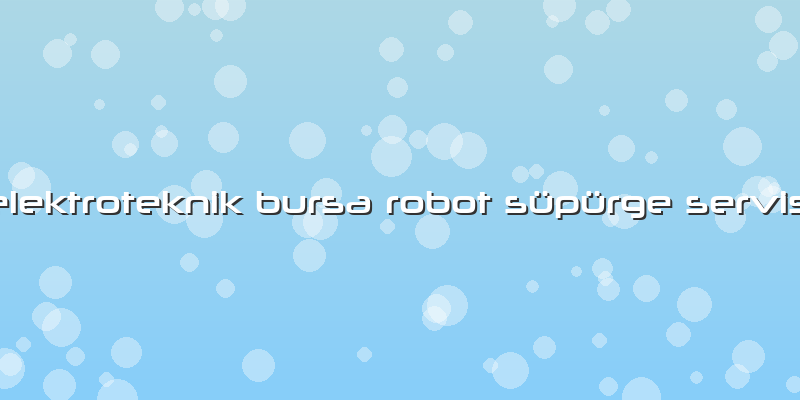 Elektroteknik Bursa Robot Süpürge Servisi