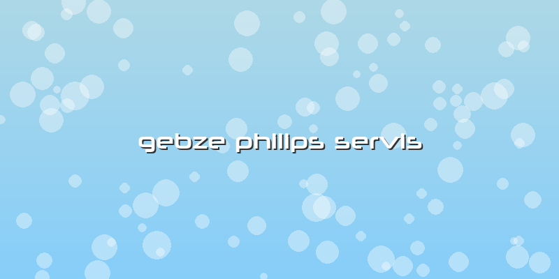 Gebze Philips Servis