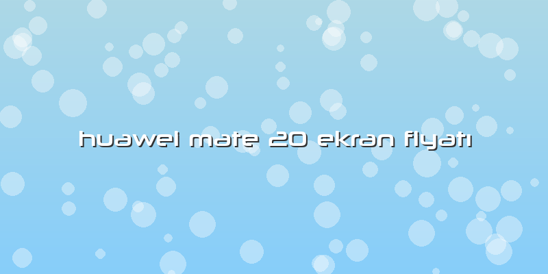 Huawei Mate 20 Ekran FiyatÄ±