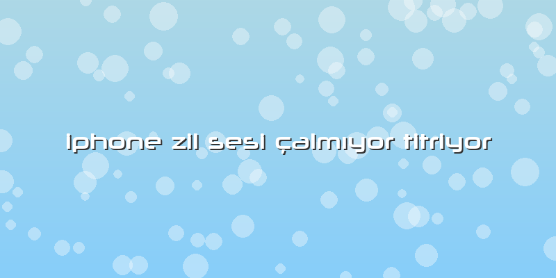 Iphone Zil Sesi çalmıyor Titriyor