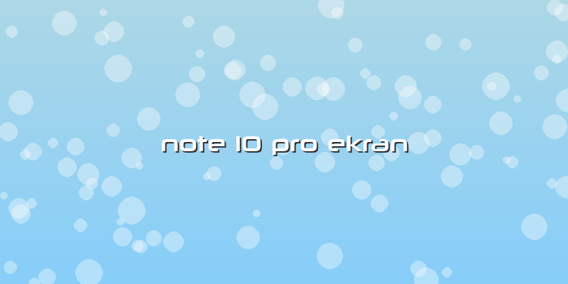Note 10 Pro Ekran