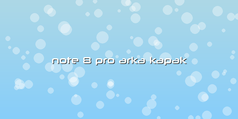 Note 8 Pro Arka Kapak