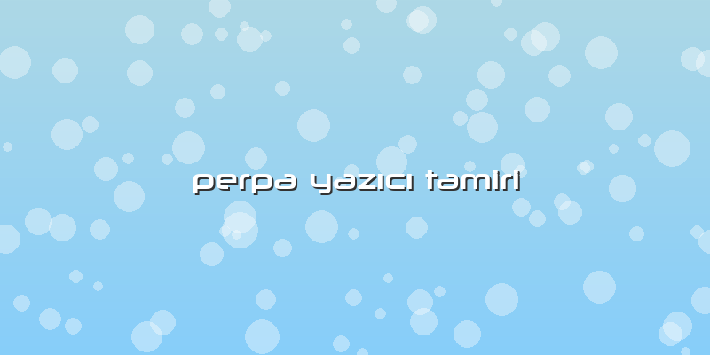 Perpa YazÄ±cÄ± Tamiri