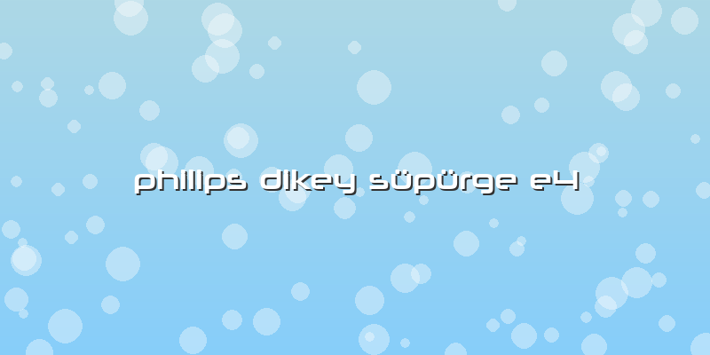 Philips Dikey Süpürge E4