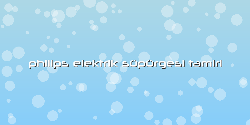 Philips Elektrik Süpürgesi Tamiri