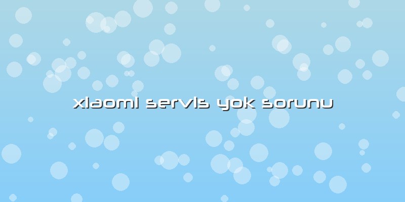 Xiaomi Servis Yok Sorunu